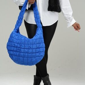 Large Quilted Bag - Blue